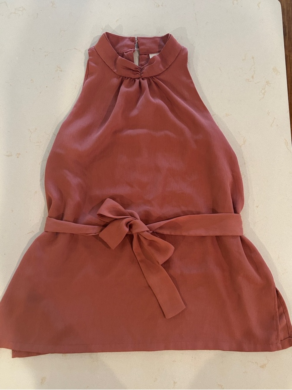 Prologue Rust Pink Halter Neck Tank with Waist Tie